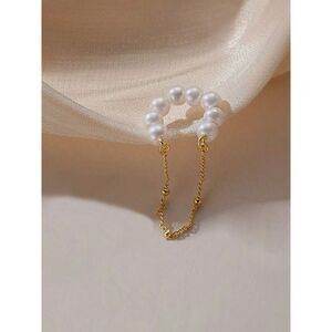 Women's ear earrings, piercing-free clip earrings, pearls, chain, fashion